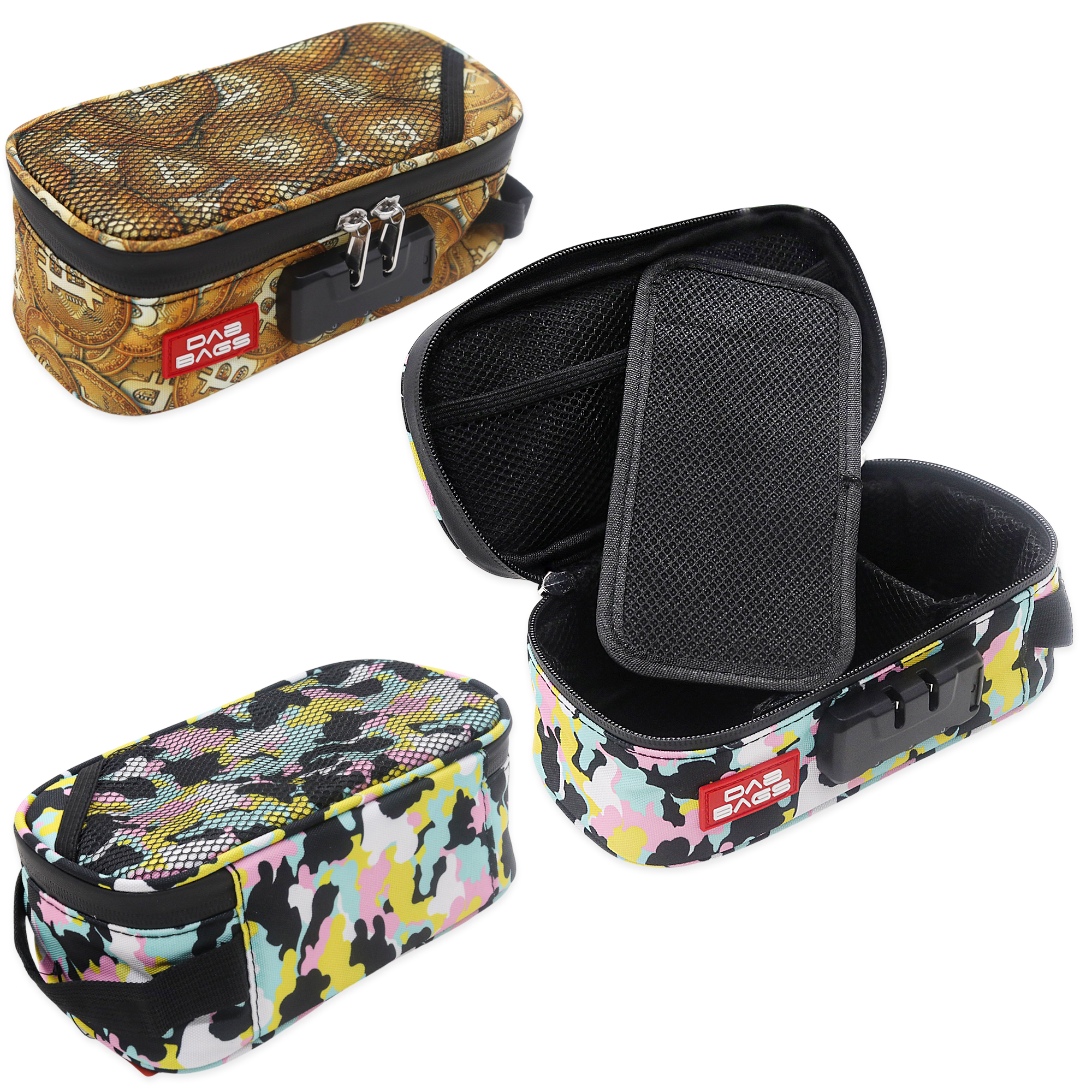 Smell Proof Mixed Designs Case Dab Bags (BAG1007) | 8.5"x4.5"x3.2" | Assorted Colors product image